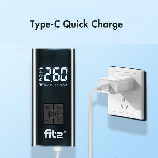 Elektrinė-akumuliatorinė oro pompa FIT2 Bike