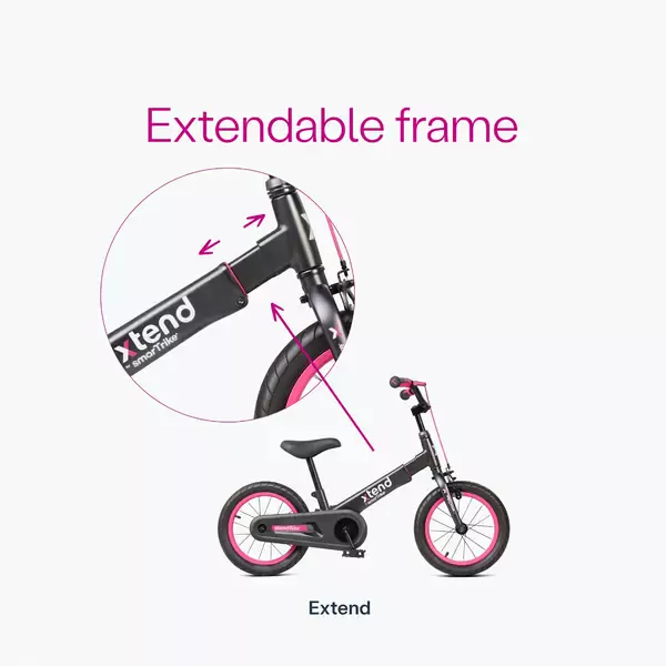 Dviratis nuo 3m iki 7m smarTrike Xtend&nbsp; - pink